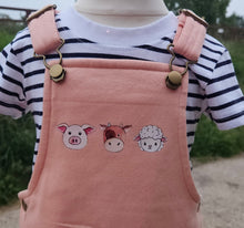 Load image into Gallery viewer, Farmyard Dungaree Dress