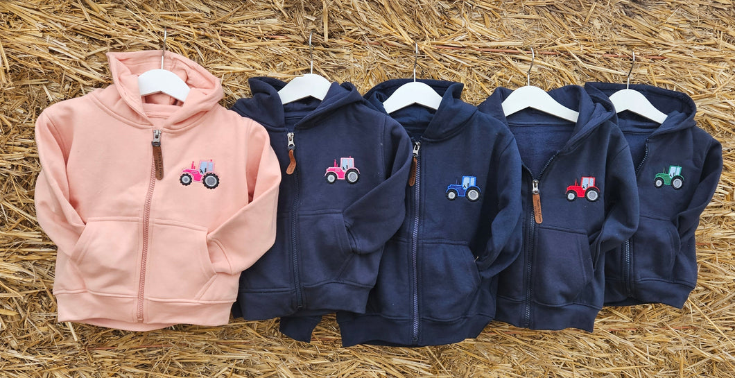 Zip Up Tractor Hoodie