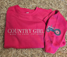 Load image into Gallery viewer, Country Girl Sweatshirt - Pink Tractor
