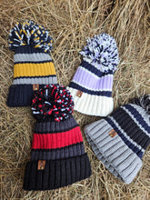 Load image into Gallery viewer, Striped Luxuy Pom-Pom
