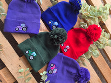 Load image into Gallery viewer, Coloured Tractor bobble Hats
